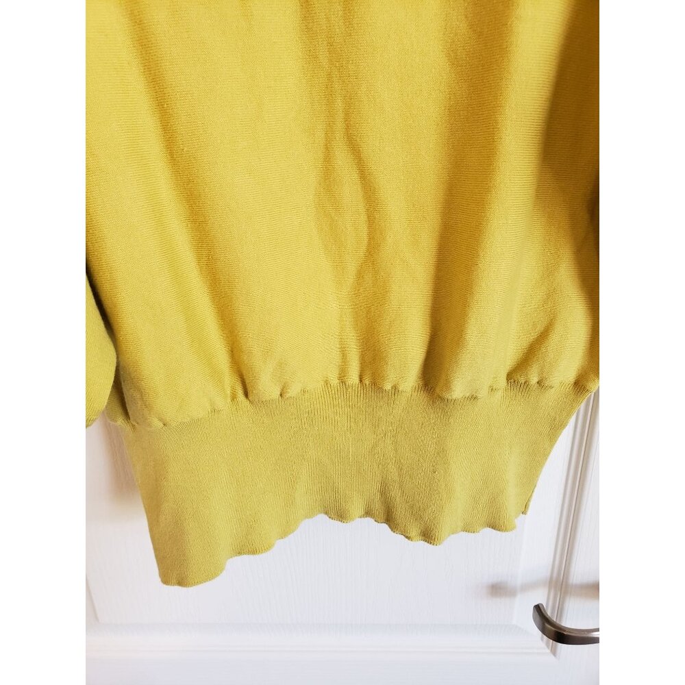 Willi Smith mustard, boat neck, swing sleeve banded hem sweater pullover, size L - Picture 3 of 5